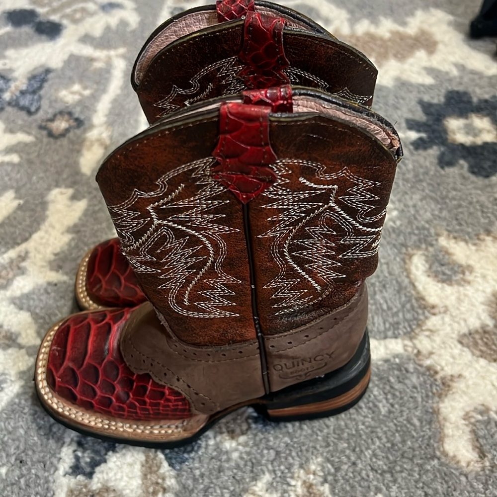 Kids Cowboy Boots - Red and Brown